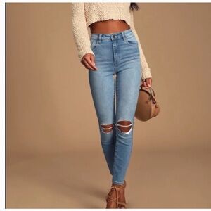 New Rolla's East Coast Skinny Distressed Ankle Jeans in Ocean Worn Size 26